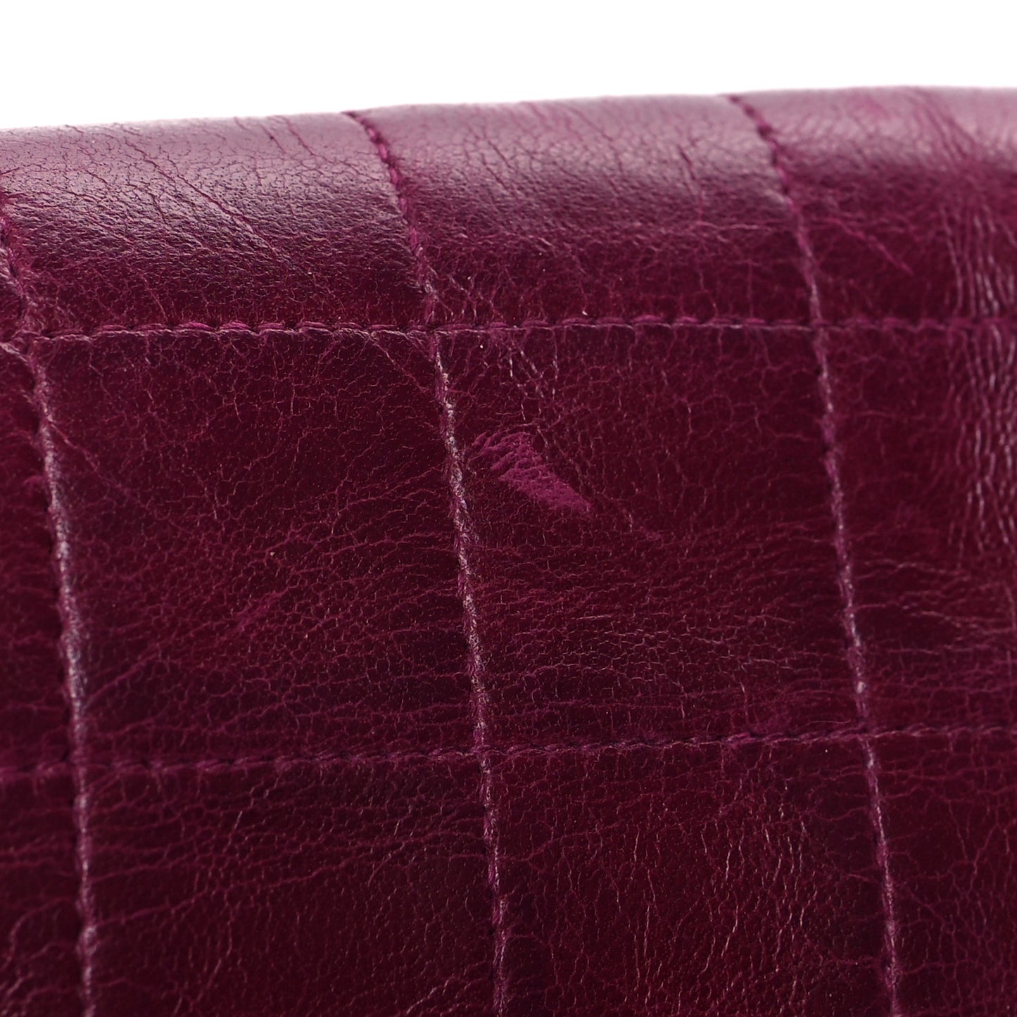 Lambskin Chocolate Bar Mademoiselle Flap Purple