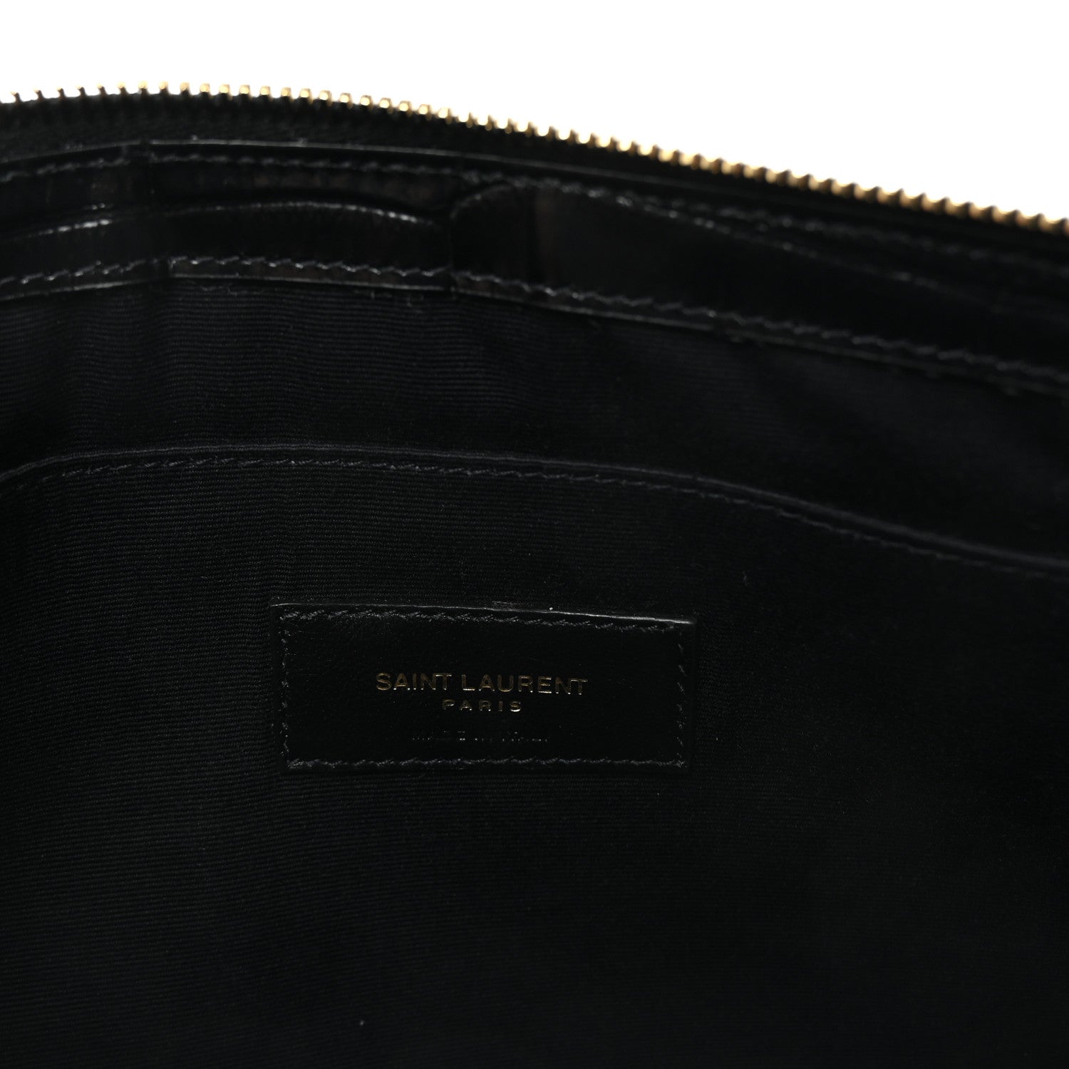 Saint Laurent Calfskin Crocodile Embossed Tablet Pouch Black 6 of 7