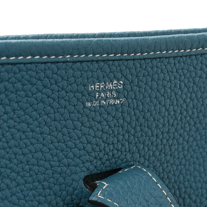 Hermes Taurillon Clemence Evelyne III PM Blue Jean 6 of 11