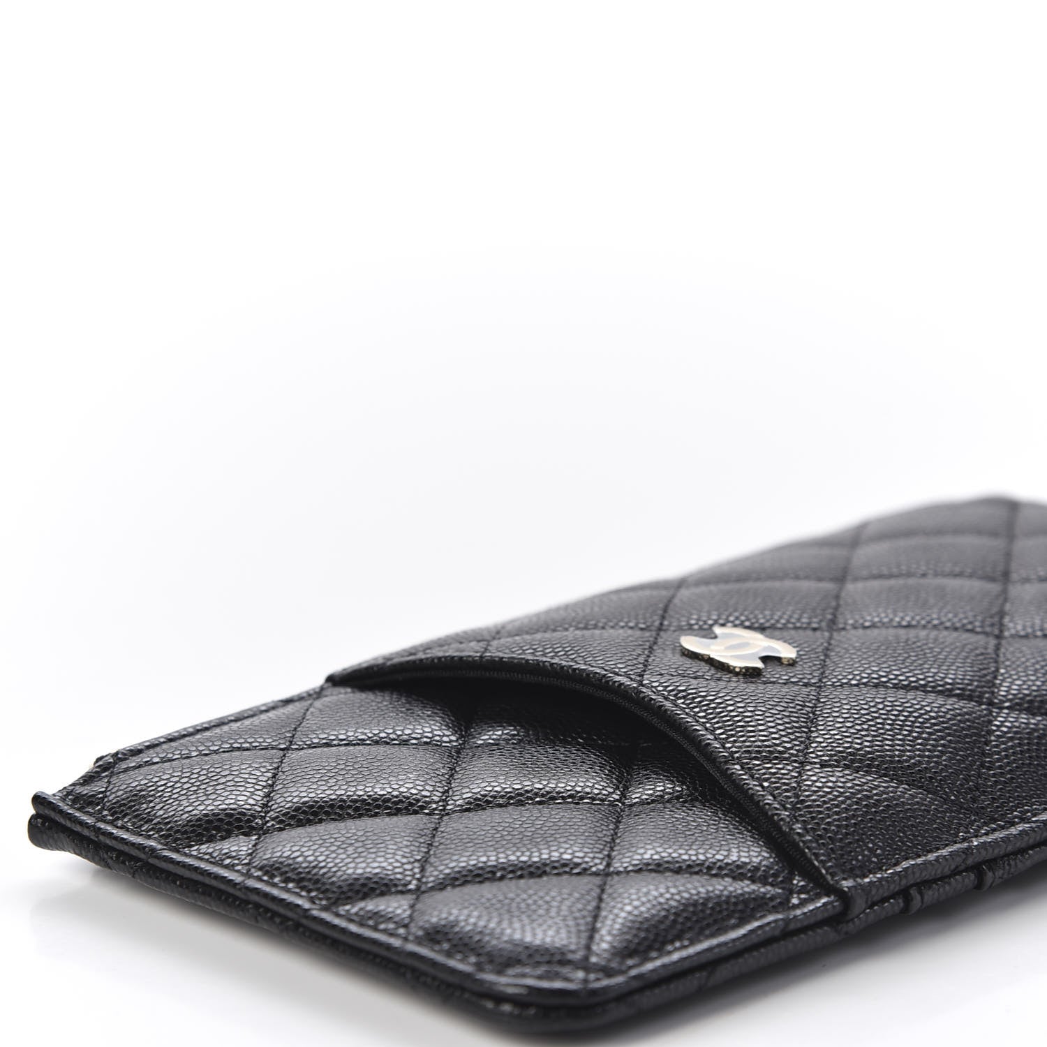 Chanel Caviar Quilted Classic Flat Wallet Pouch Black 6 of 9