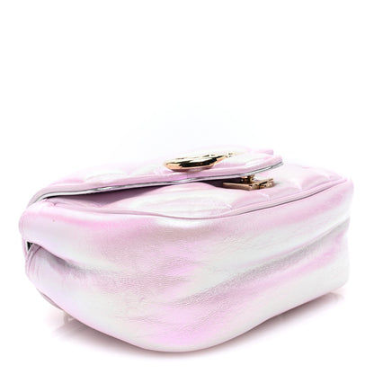 Gucci Iridescent Nappa Chevron Matelasse Mini GG Marmont Shoulder Bag Iridescent Escape Pink 4 of 9