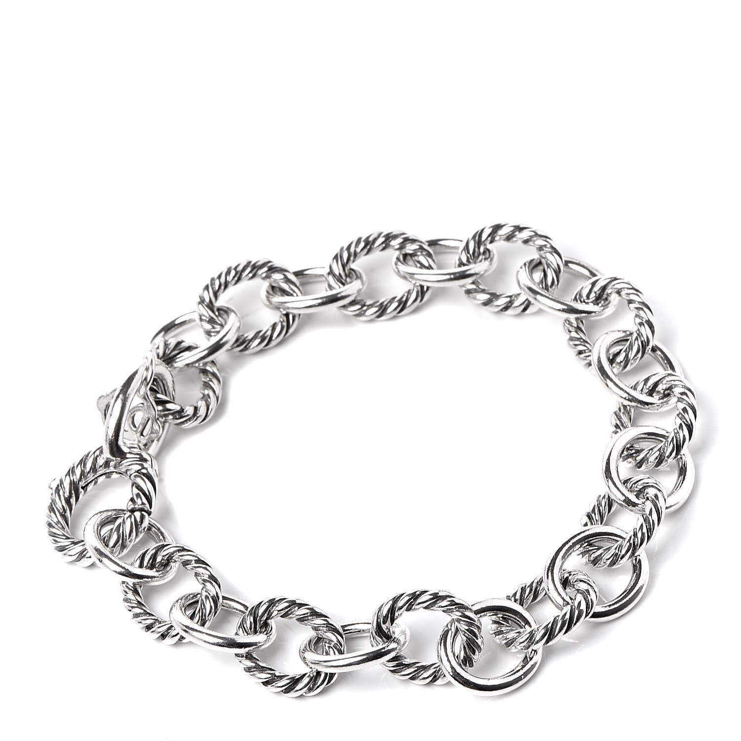 David Yurman Sterling Silver 10mm Medium Oval Link Bracelet 1 of 5
