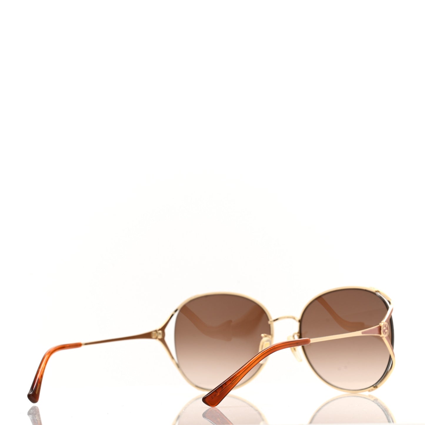 Metal Oversized Round Frame Sunglasses GG0650SK Gold