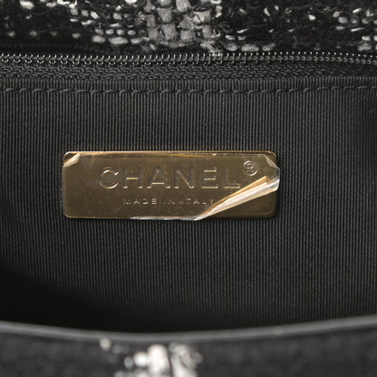 Chanel Tweed Quilted Large Chanel 19 Flap Black White 6 of 10