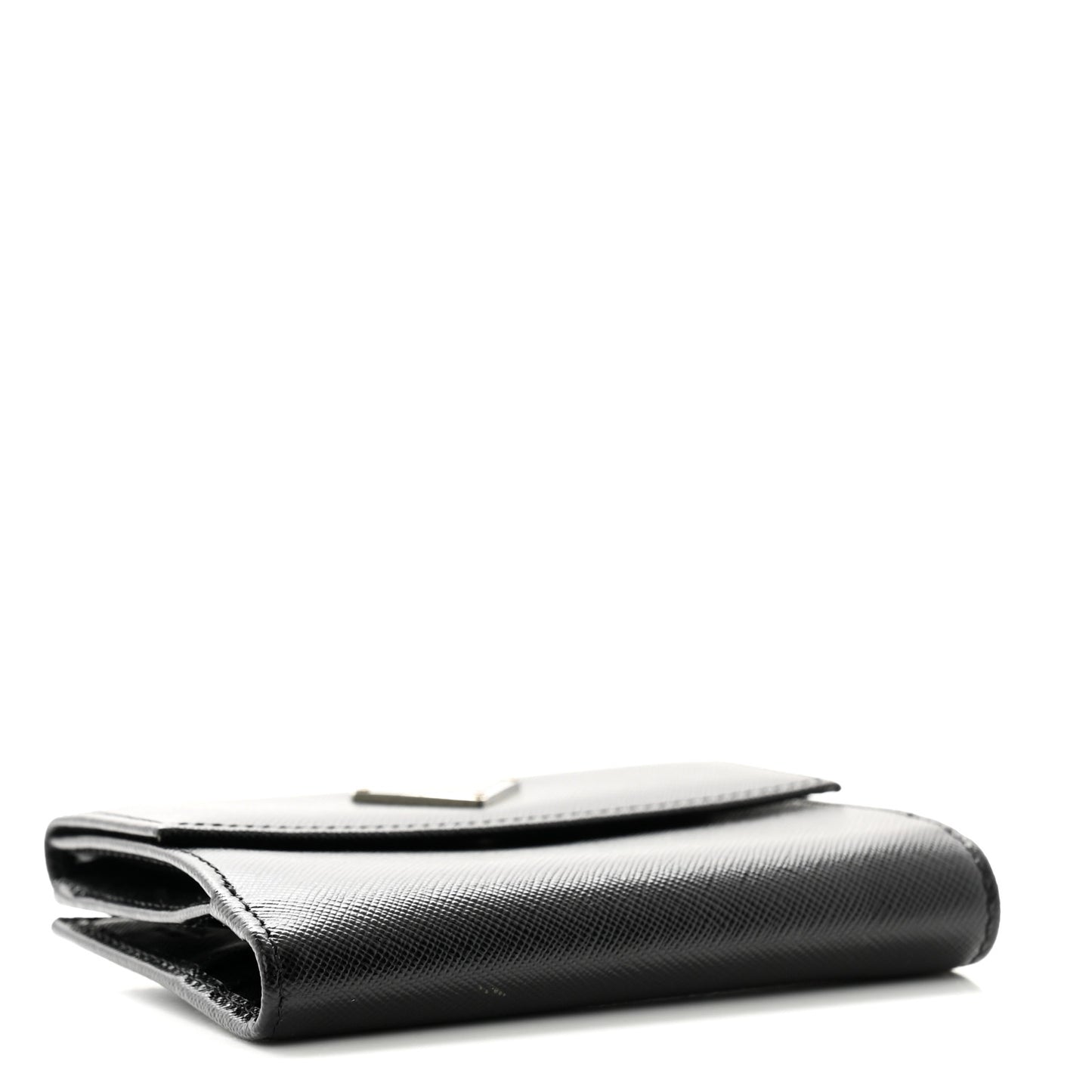 Saffiano Tri-Fold Compact Wallet Black
