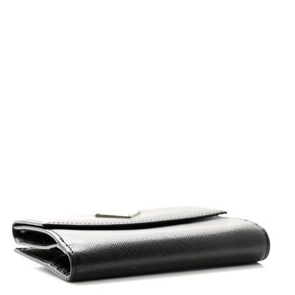 Prada Saffiano Tri-Fold Compact Wallet Black 4 of 11