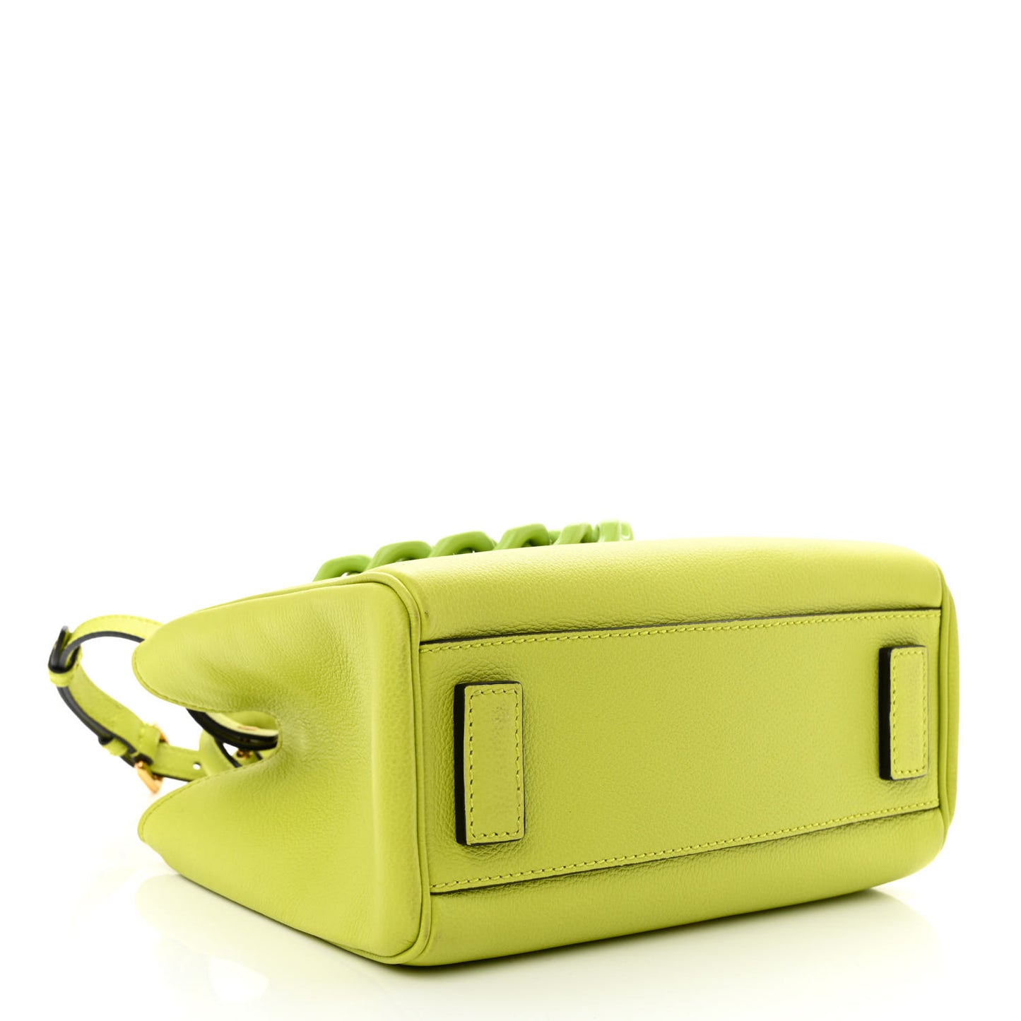 Grained Calfskin Small La Medusa Chain Tote Citron