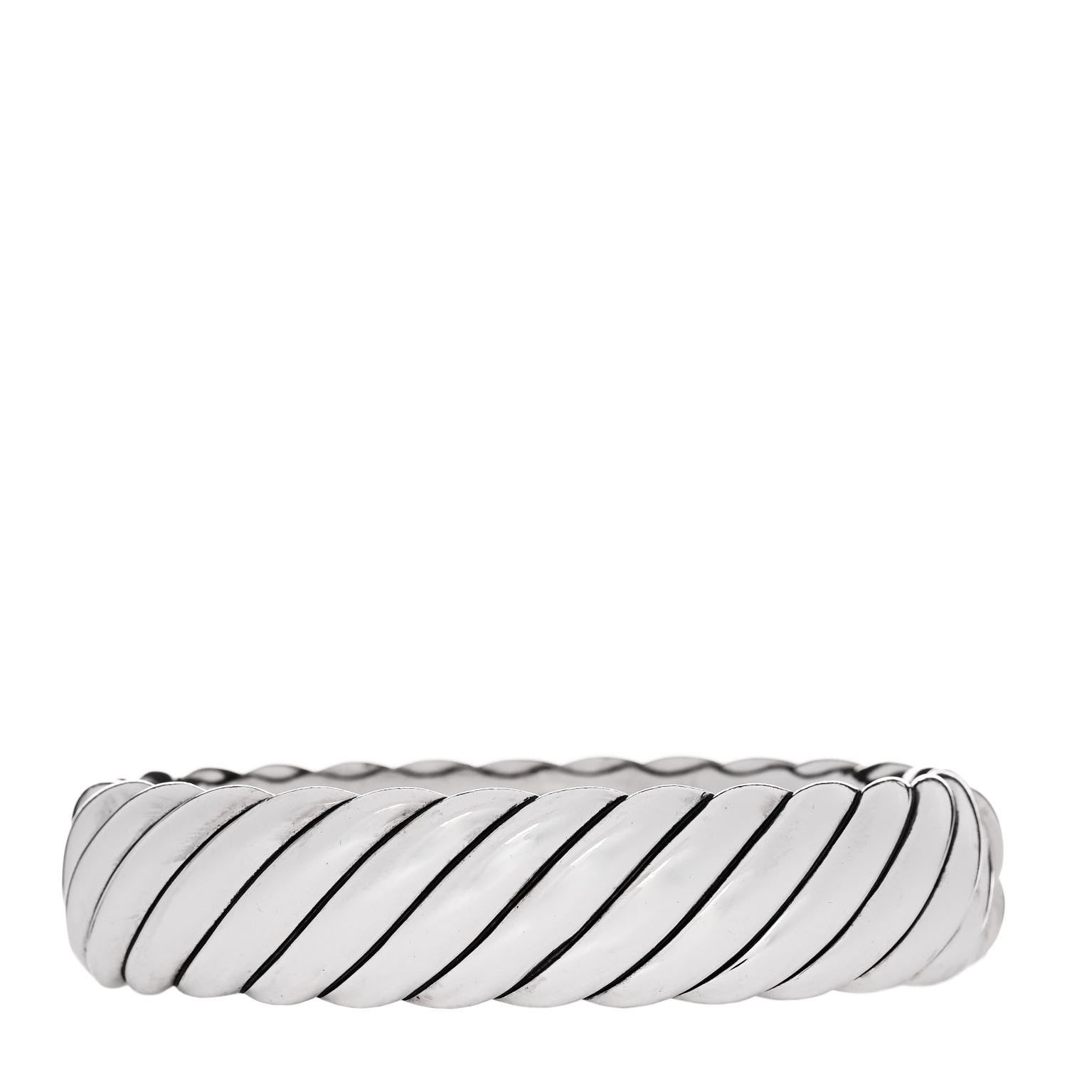 David Yurman Sterling Silver 17mm Sculpted Cable Bracelet 2 of 3