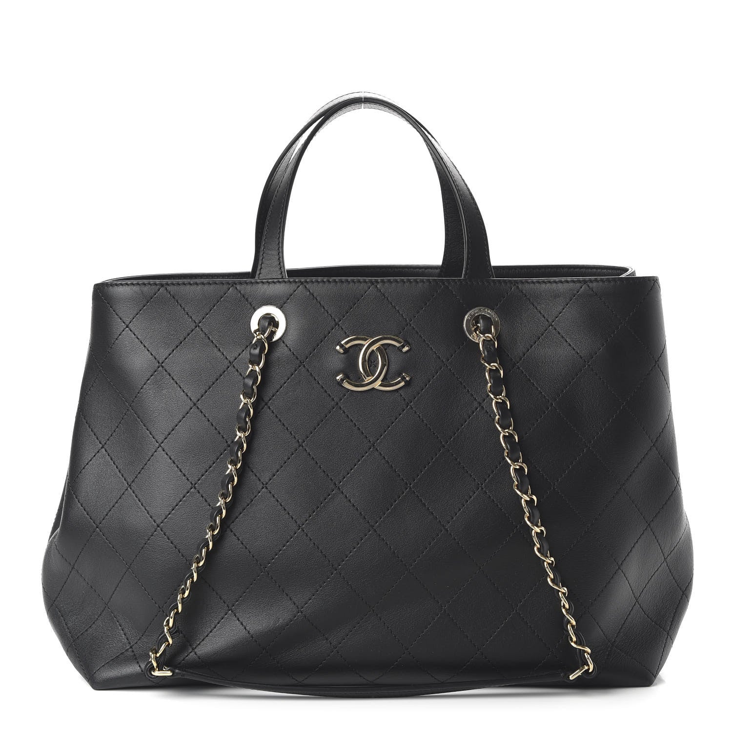 Chanel Calfskin Large Serial Shopper Tote Black 1 of 10