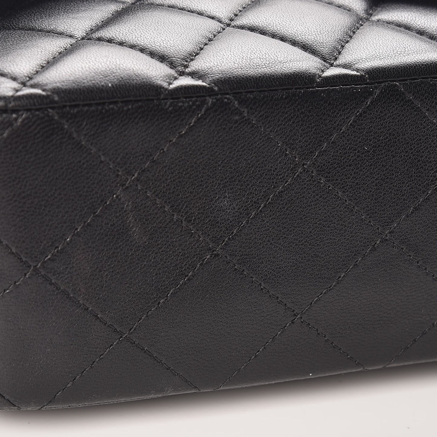 Lambskin Quilted Medium Double Flap Black