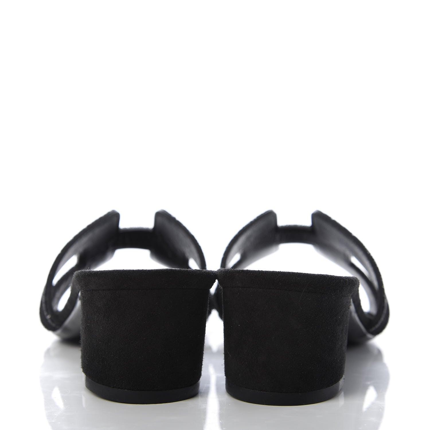 Hermes Suede Goatskin Rhinestone Oasis Sandals 36.5 Black 6 of 9