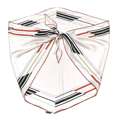 Hermes Silk Losange Jumping Quadridge Scarf GM White Black Vermillon 3 of 7