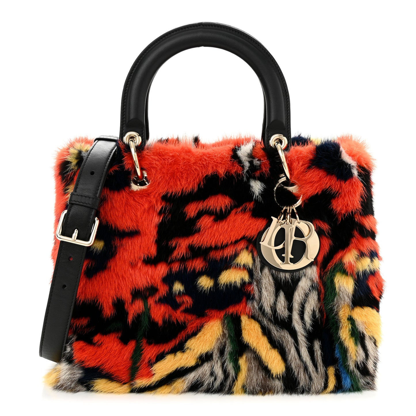 X NAMSA LEUBA Mink Fur Medium Lady Dior Art Multicolor