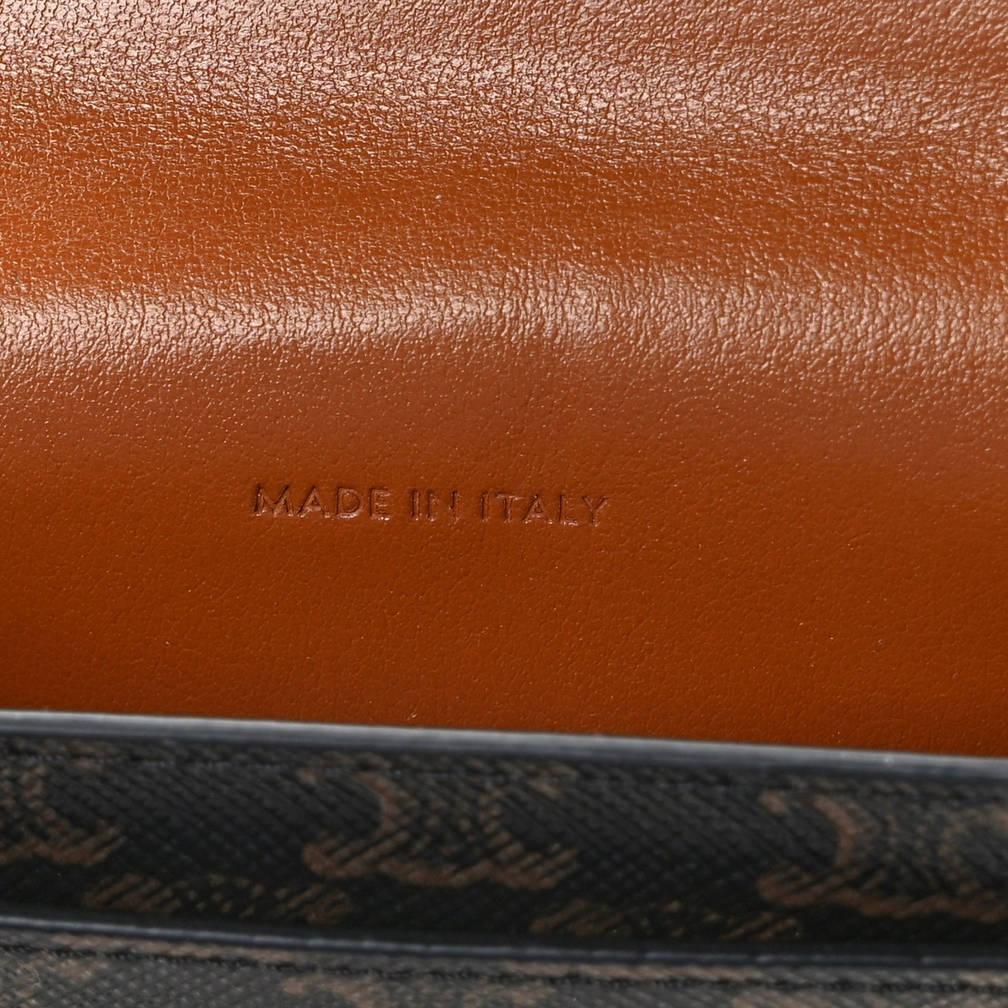 Triomphe Canvas Lambskin Phone Pouch With Flap Tan