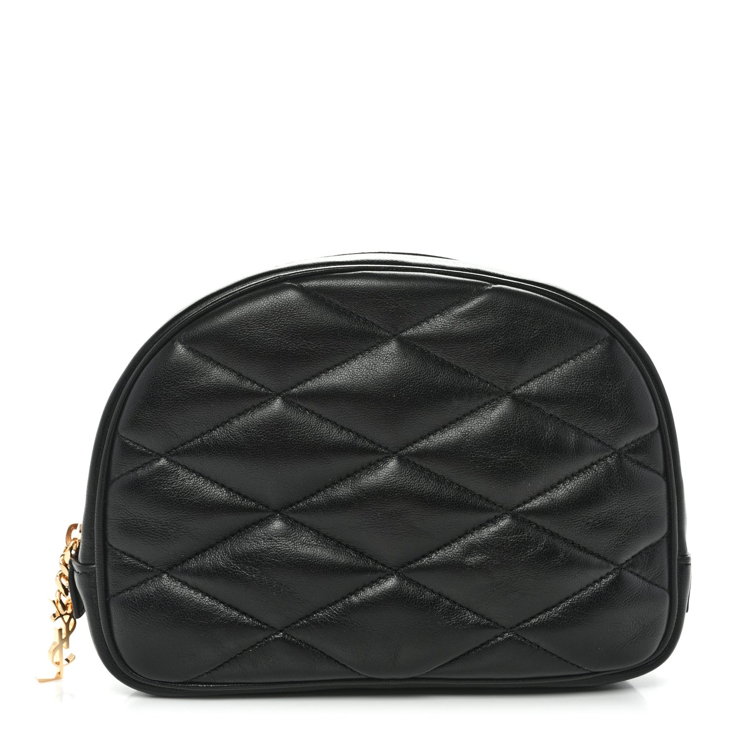 Lambskin Quilted Lolita Cosmetic Pouch Black