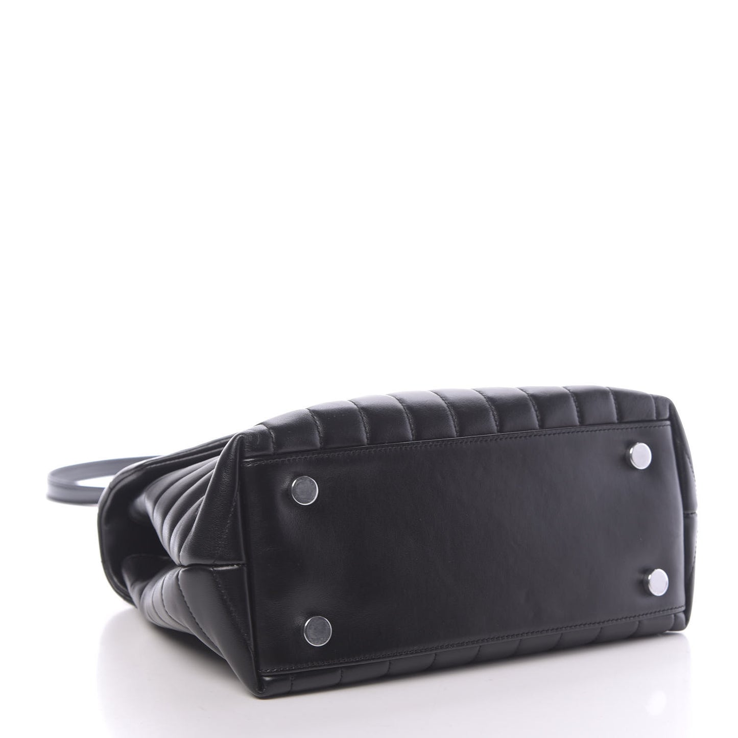 Calfskin Y Quilted Monogram Medium Loulou Satchel Black