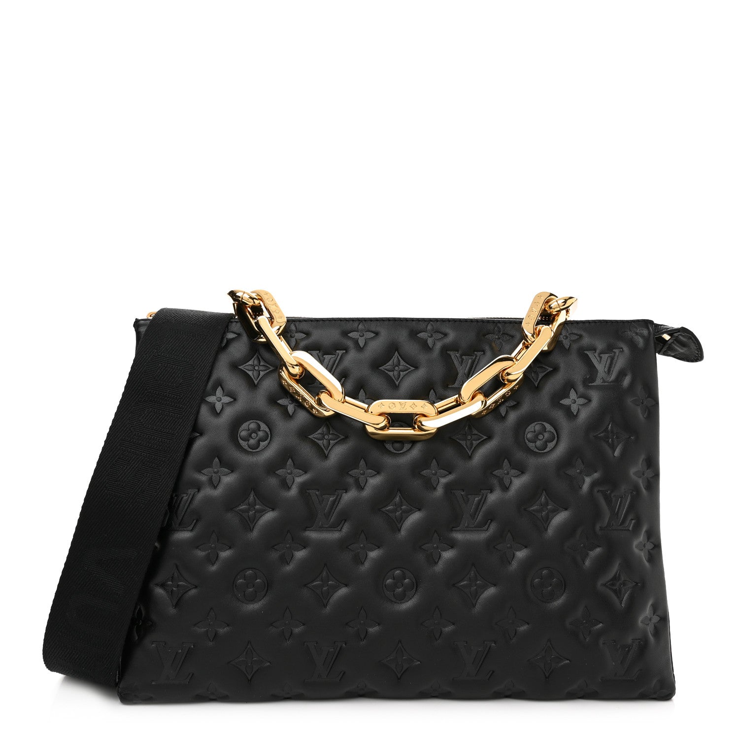 Louis Vuitton Lambskin Embossed Monogram Coussin MM Black 1 of 9