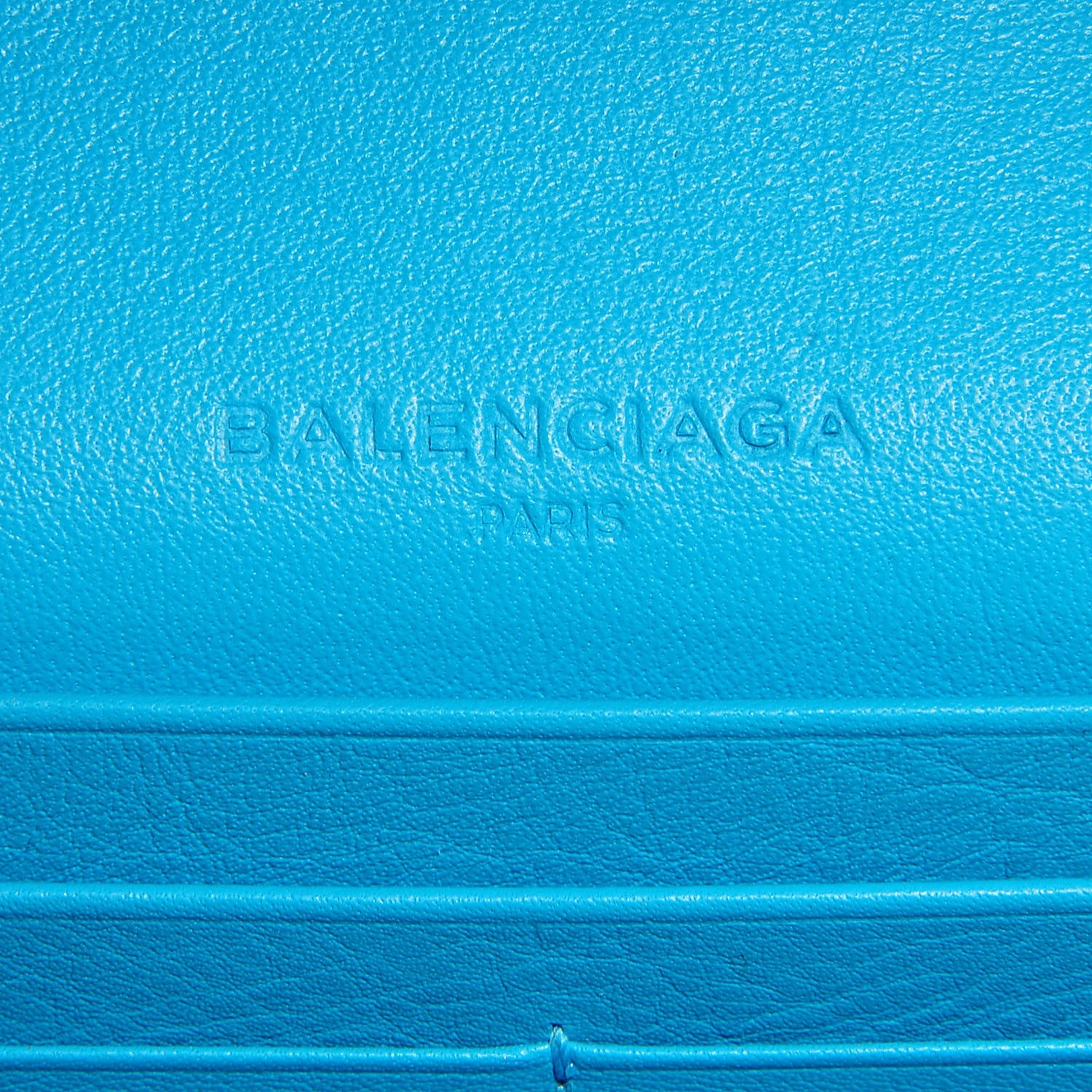 Balenciaga Supple Calfskin Papier Platre Money Wallet Bleu Caraibes 9 of 12