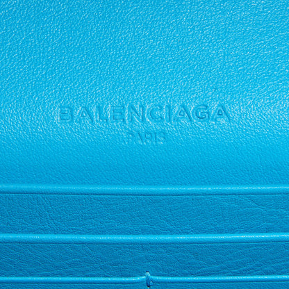 Balenciaga Supple Calfskin Papier Platre Money Wallet Bleu Caraibes 9 of 12