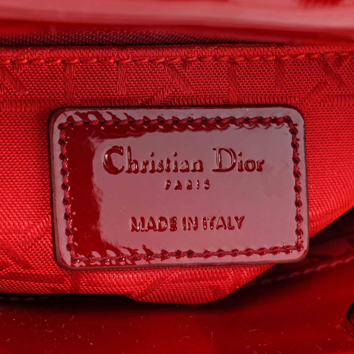 Christian Dior Patent Cannage Mini Lady Dior Red 6 of 10