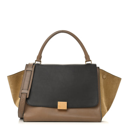 Celine Smooth Calfskin Suede Medium Tri-Color Trapeze Olive 1 of 14