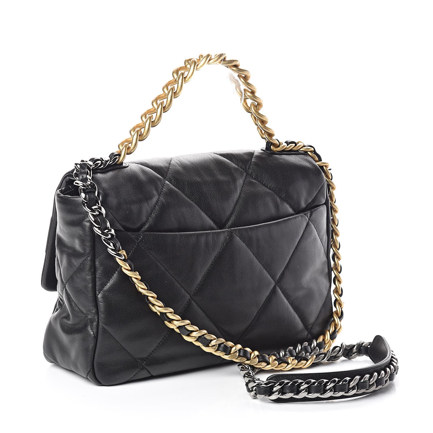 Chanel Lambskin Quilted Large 19 Flap Black 3 of 10