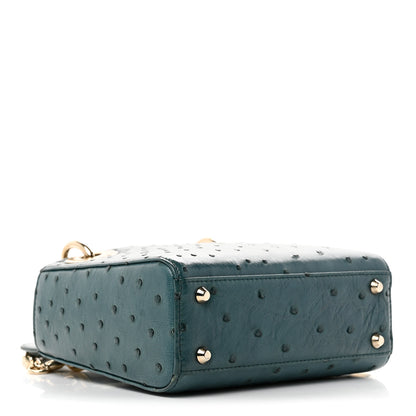 Christian Dior Ostrich Mini Lady Dior Blue 4 of 10