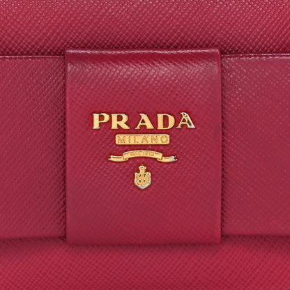 Prada Saffiano Fiocco Bow Continental Wallet Peonia 7 of 15