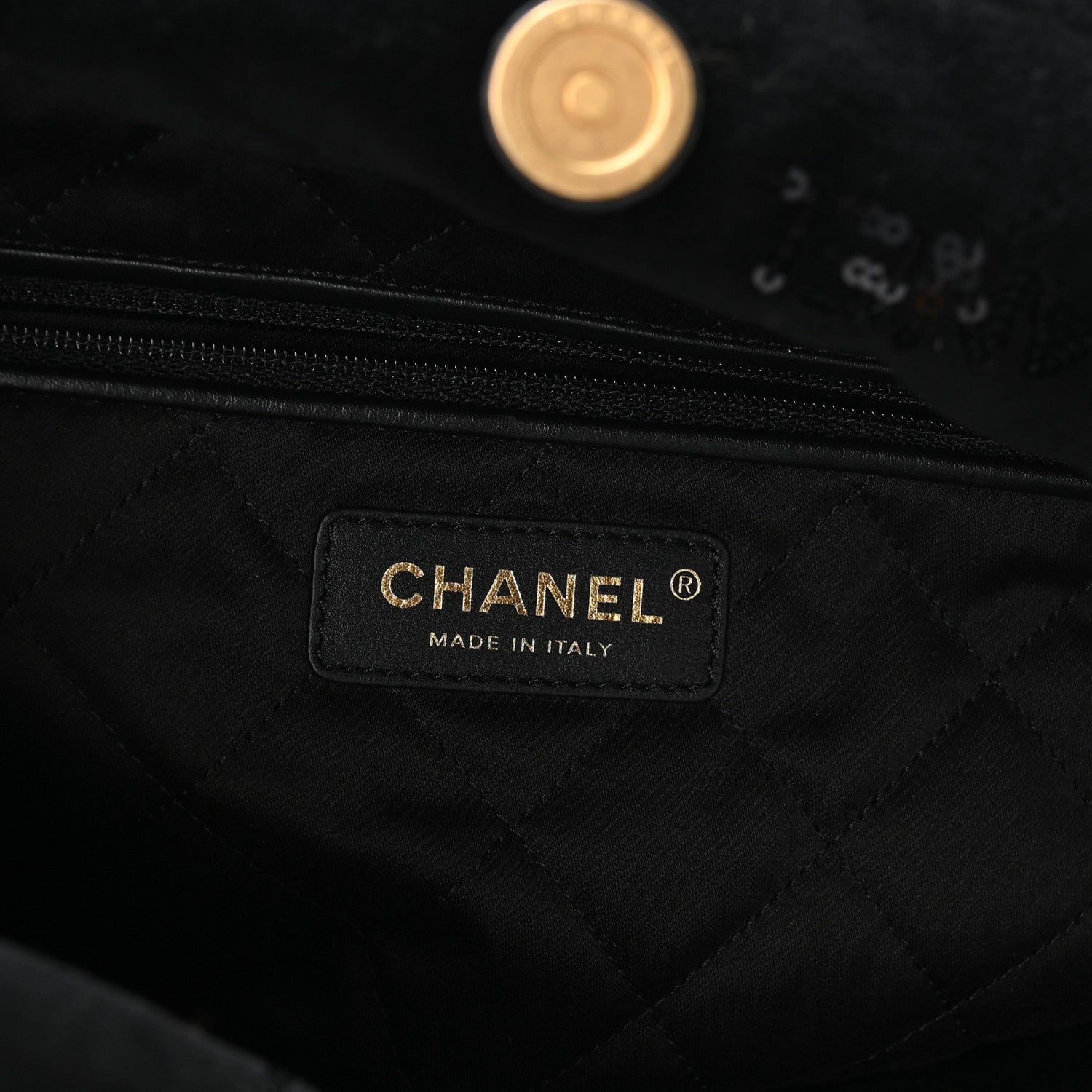 Chanel Velvet Sequin Quilted Chanel 22 Black 7 of 12