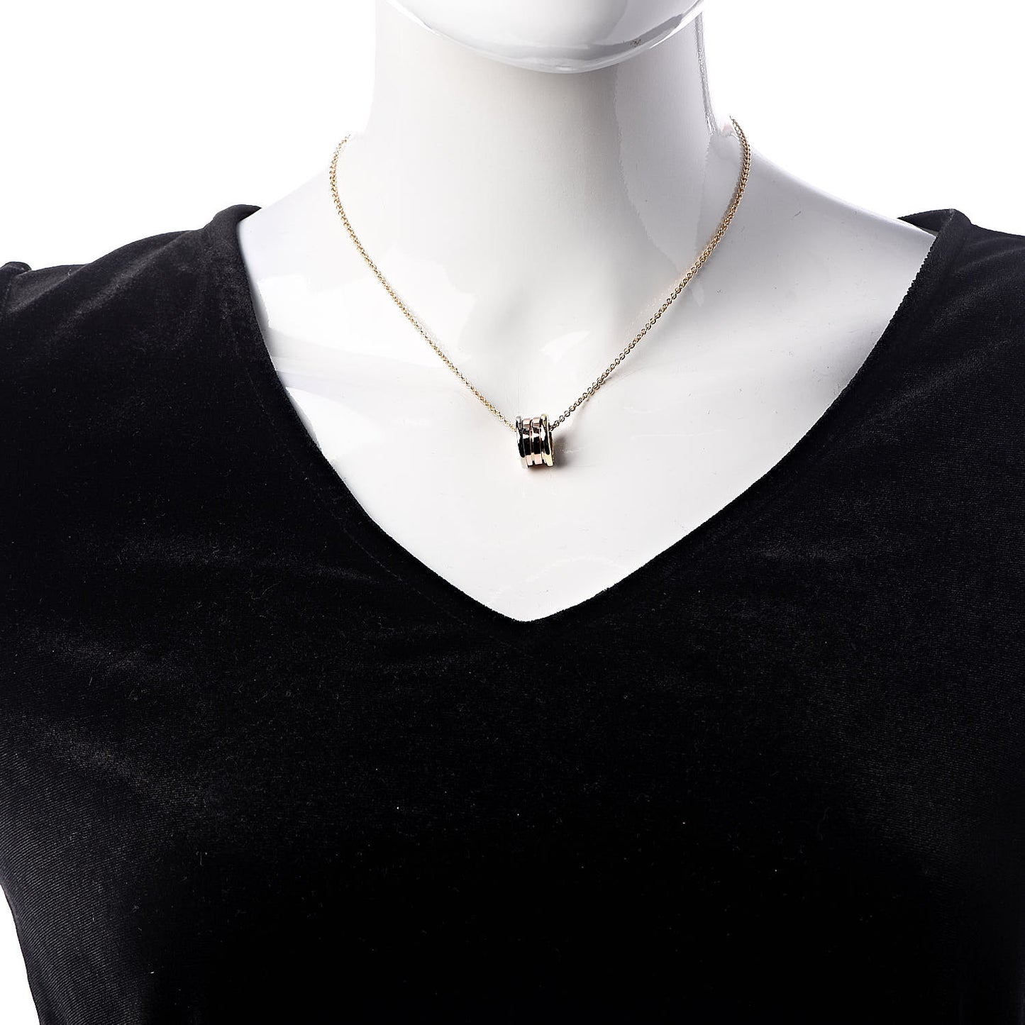 18K Rose White Yellow Gold B.Zero1 Pendant Necklace