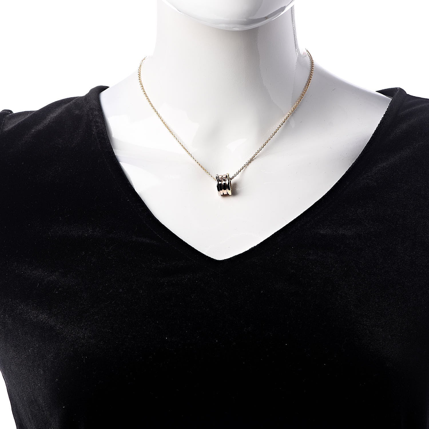 Bulgari 18K Rose White Yellow Gold B.Zero1 Pendant Necklace 2 of 7
