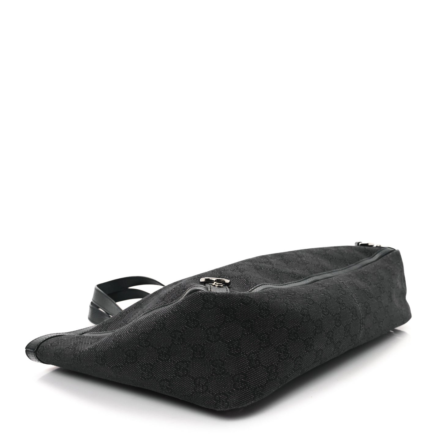 Denim Monogram Large Abbey Tote Black