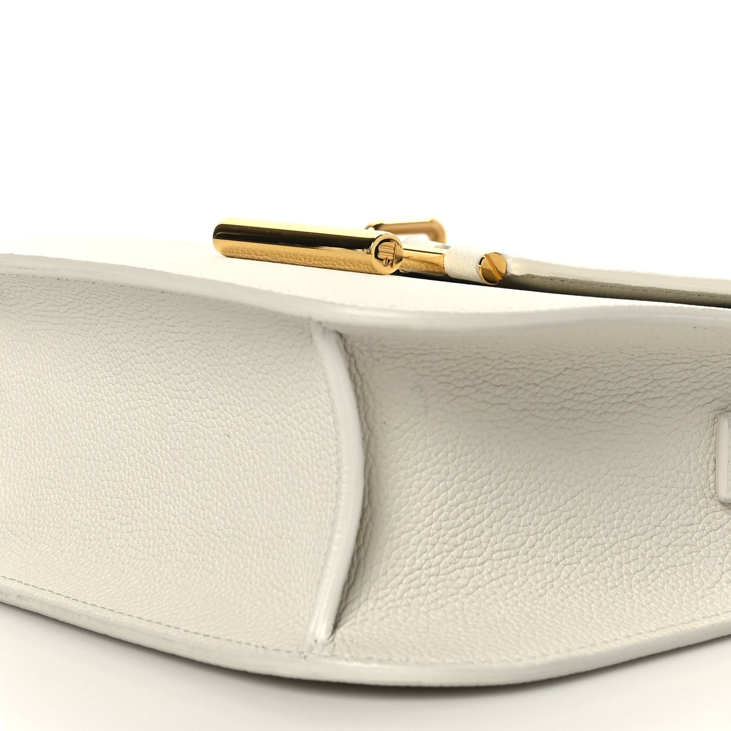 Calfskin Mini T Clasp Tara Crossbody Bag White