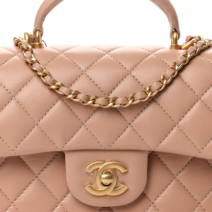 Chanel Lambskin Quilted Mini Top Handle Rectangular Flap Beige 8 of 11