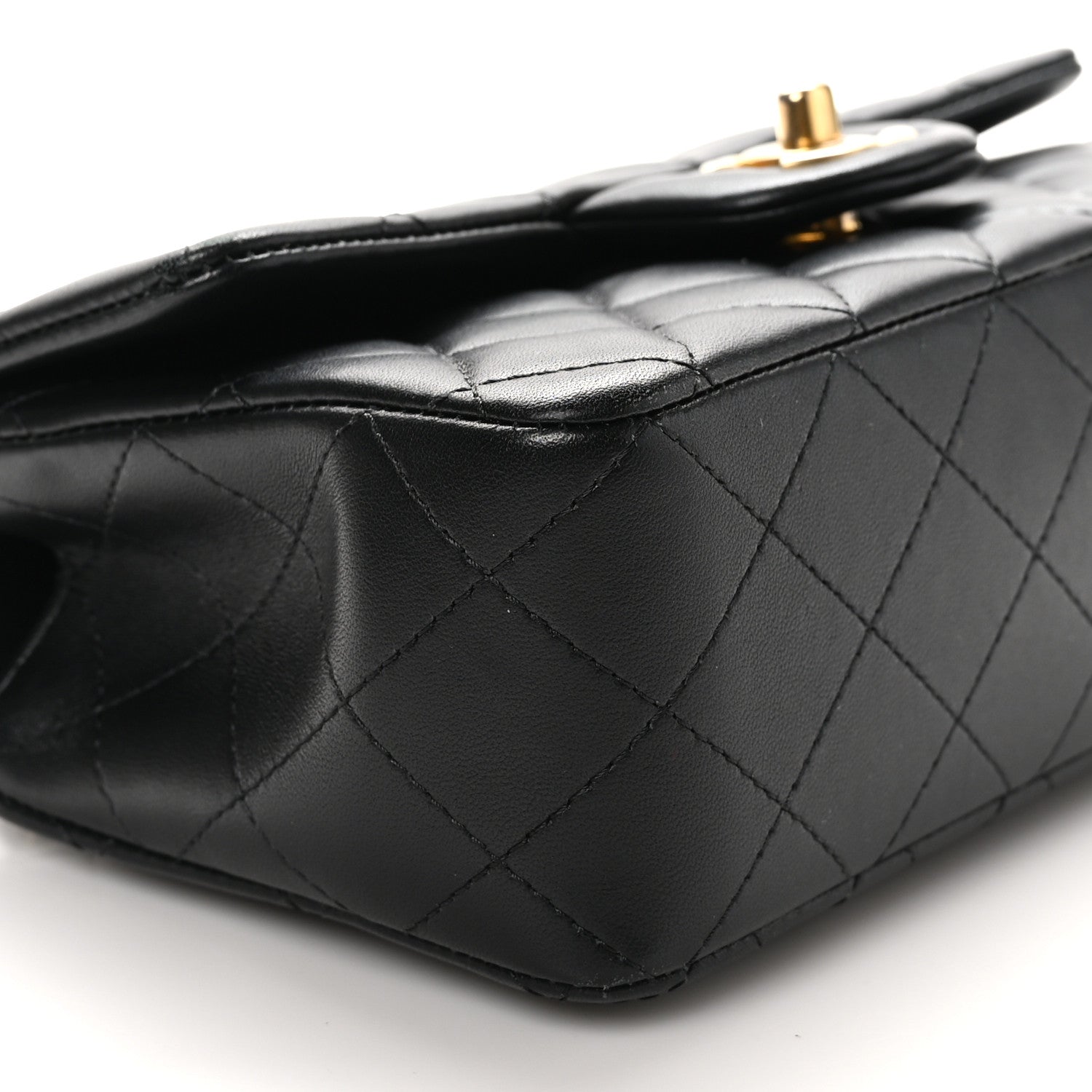 Chanel Lambskin Quilted Mini Top Handle Rectangular Flap Black 10 of 10
