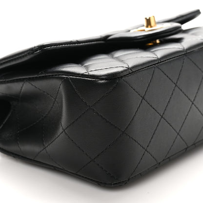 Chanel Lambskin Quilted Mini Top Handle Rectangular Flap Black 10 of 10