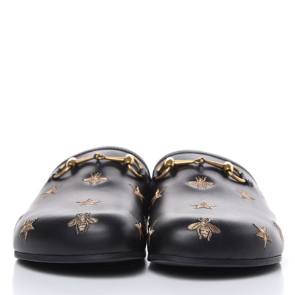 Gucci Calfskin Bee Star Embroidered Mens Horsebit River Slippers 10 Black 2 of 8