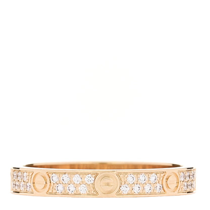 Cartier 18K Yellow Gold Diamond 2.6mm LOVE Paved Band Ring 48 4.5 3 of 5