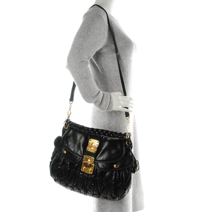 Miu Miu Matelasse Lux Coffer Hobo Nero Black 2 of 8