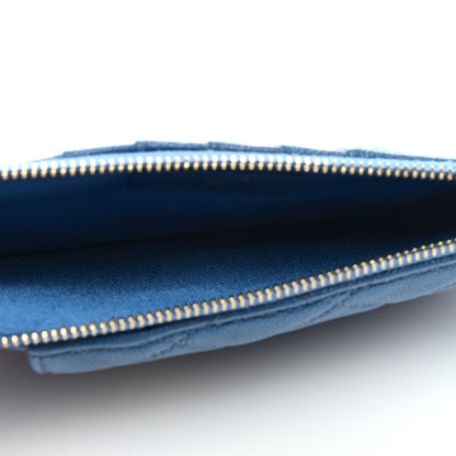 Chanel Caviar Quilted Classic Flat Wallet Pouch Blue 5 of 7