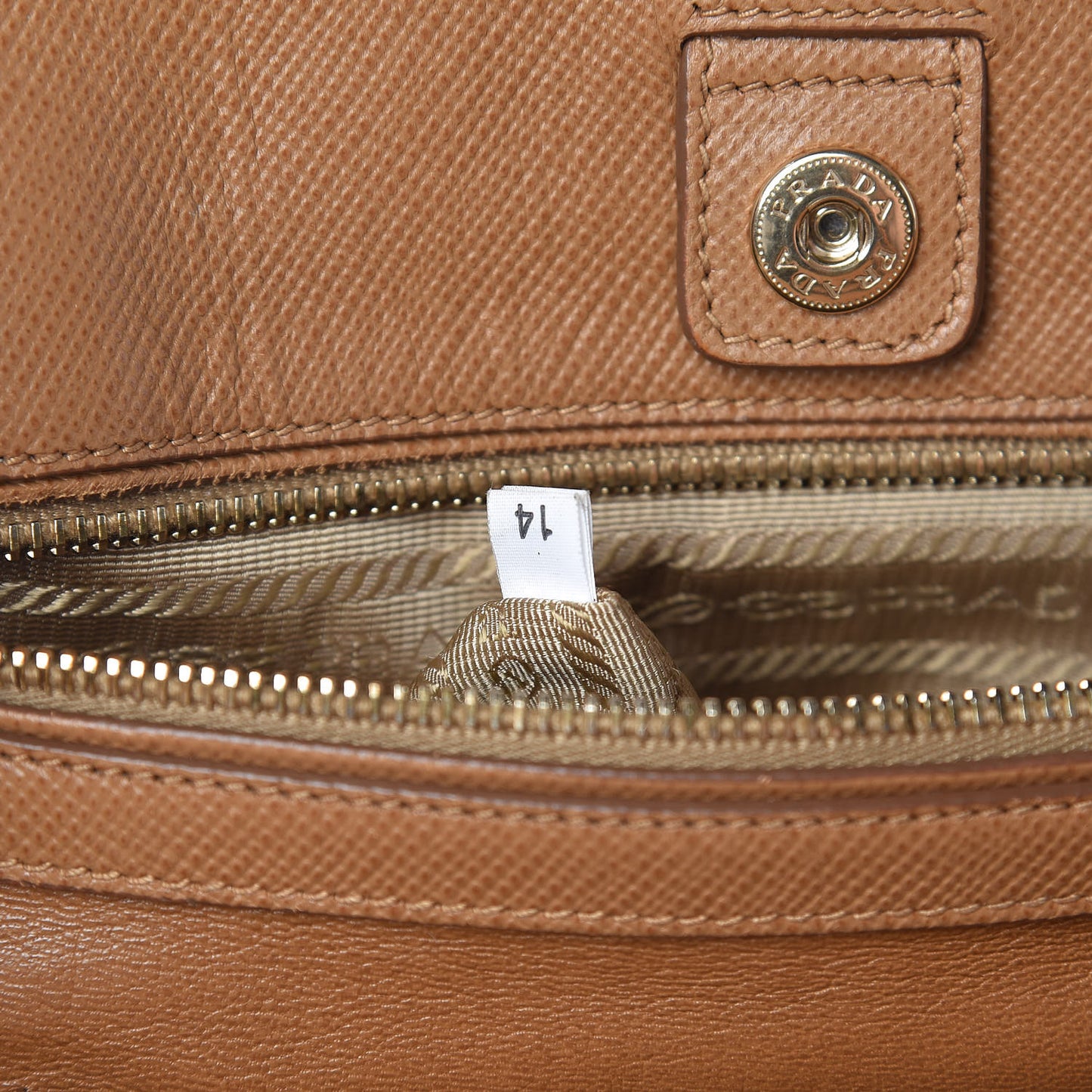 Saffiano Cuir Top Handle Dome Tote Caramel