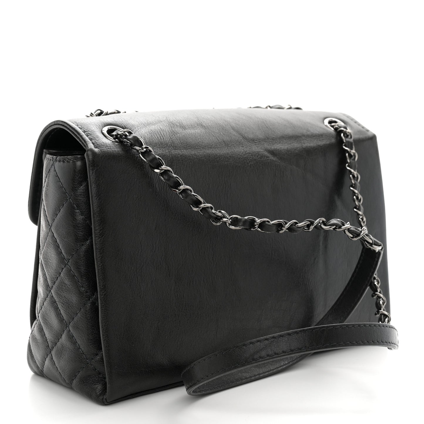 Calfskin Flap Bag Dark Green