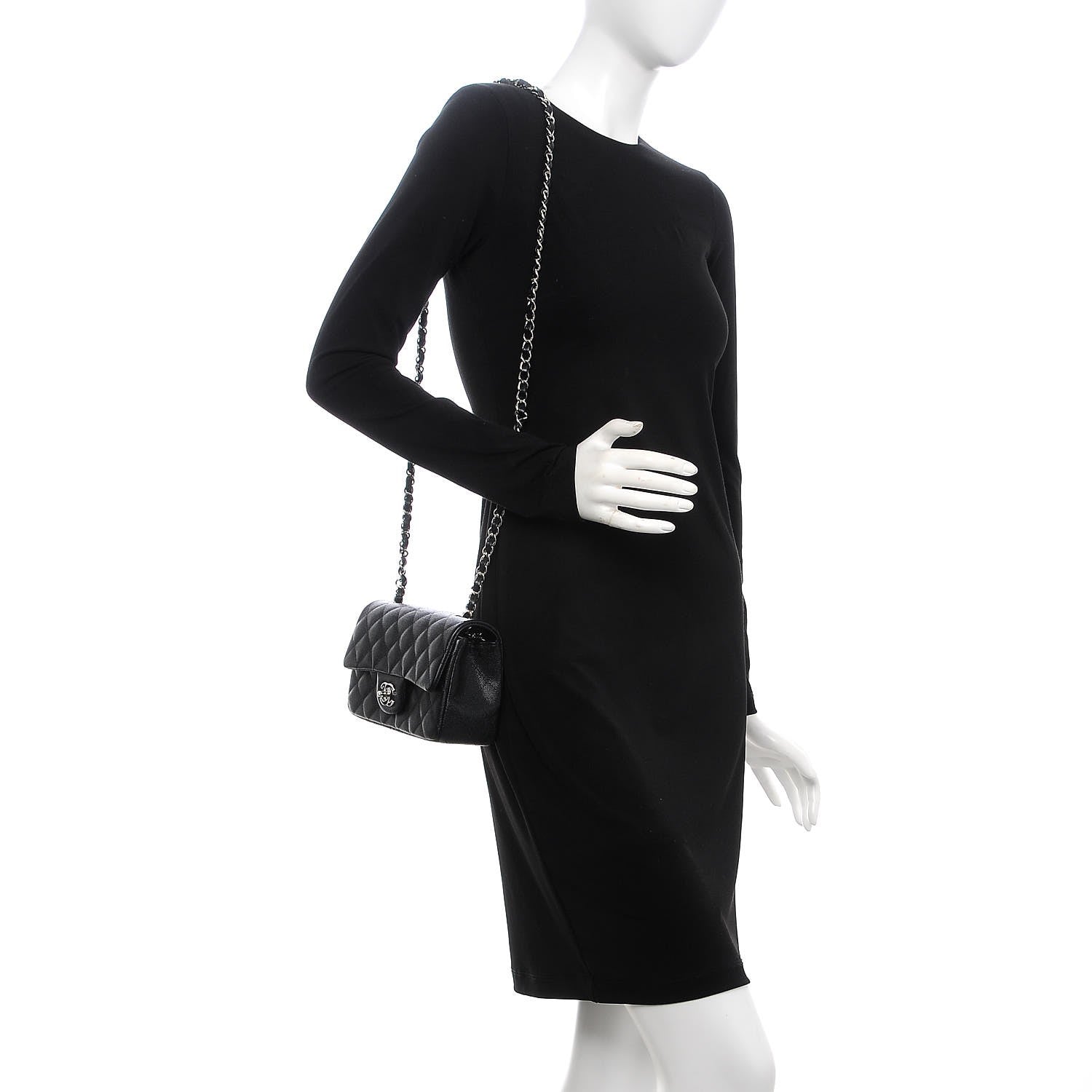 Chanel Caviar Quilted Mini Rectangular Flap Black 2 of 8