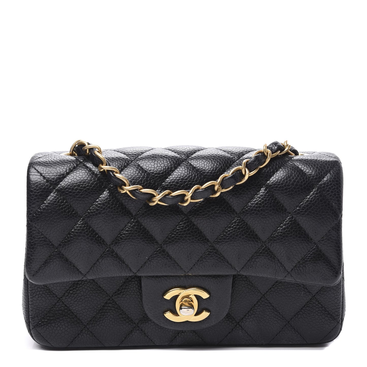 Caviar Quilted Mini Rectangular Flap Black
