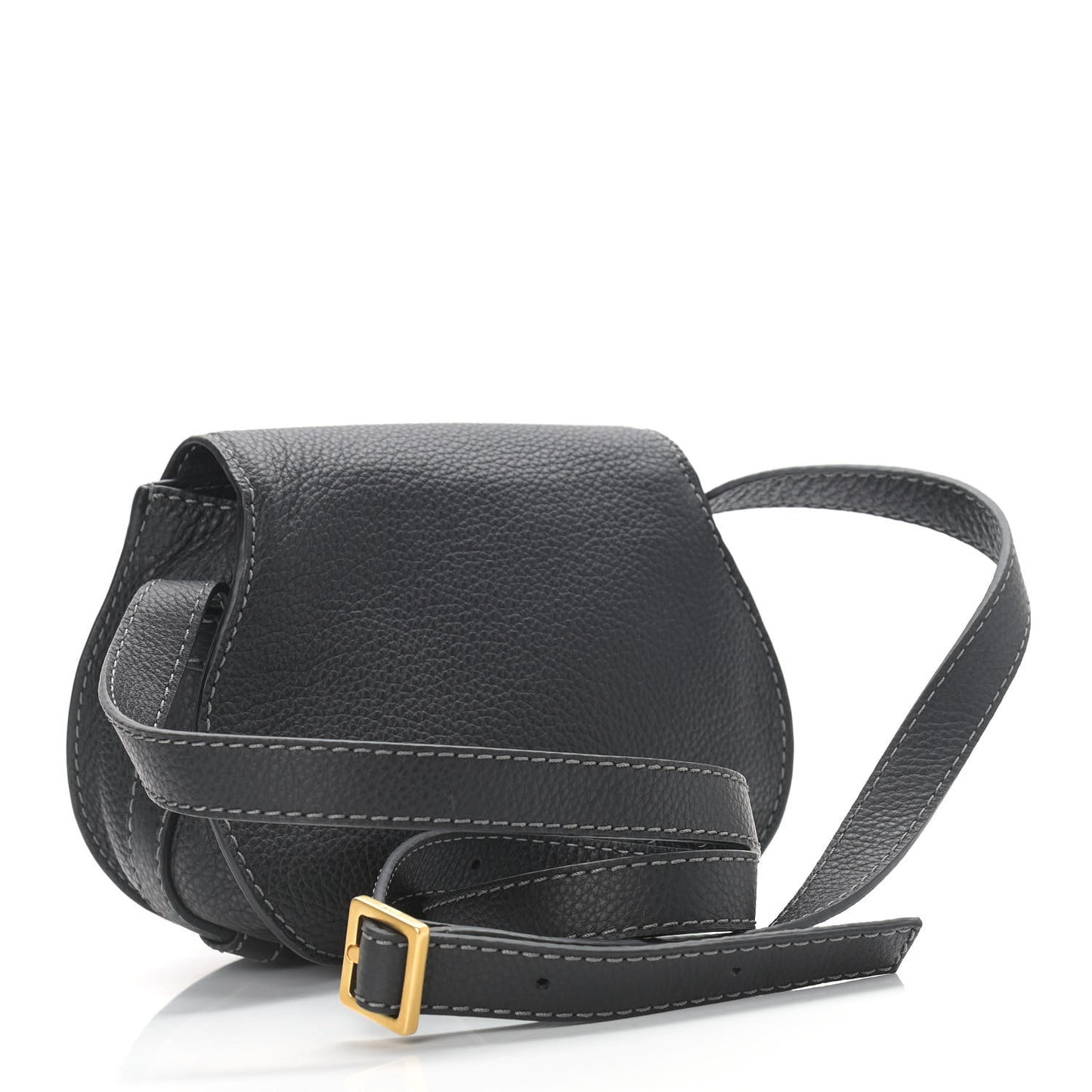 Calfskin Mini Marcie Round Crossbody Bag Black