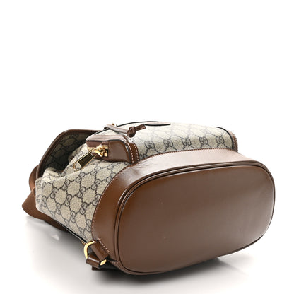 Gucci GG Supreme Monogram Azalea Calfskin Retro Interlocking G Buckle Backpack Beige Ebony Brown Sugar 4 of 10