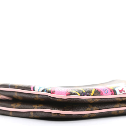 Louis Vuitton Monogram 2020 Christmas Animation Big Wheel Double Zip Pochette Rose Ballerine 8 of 9