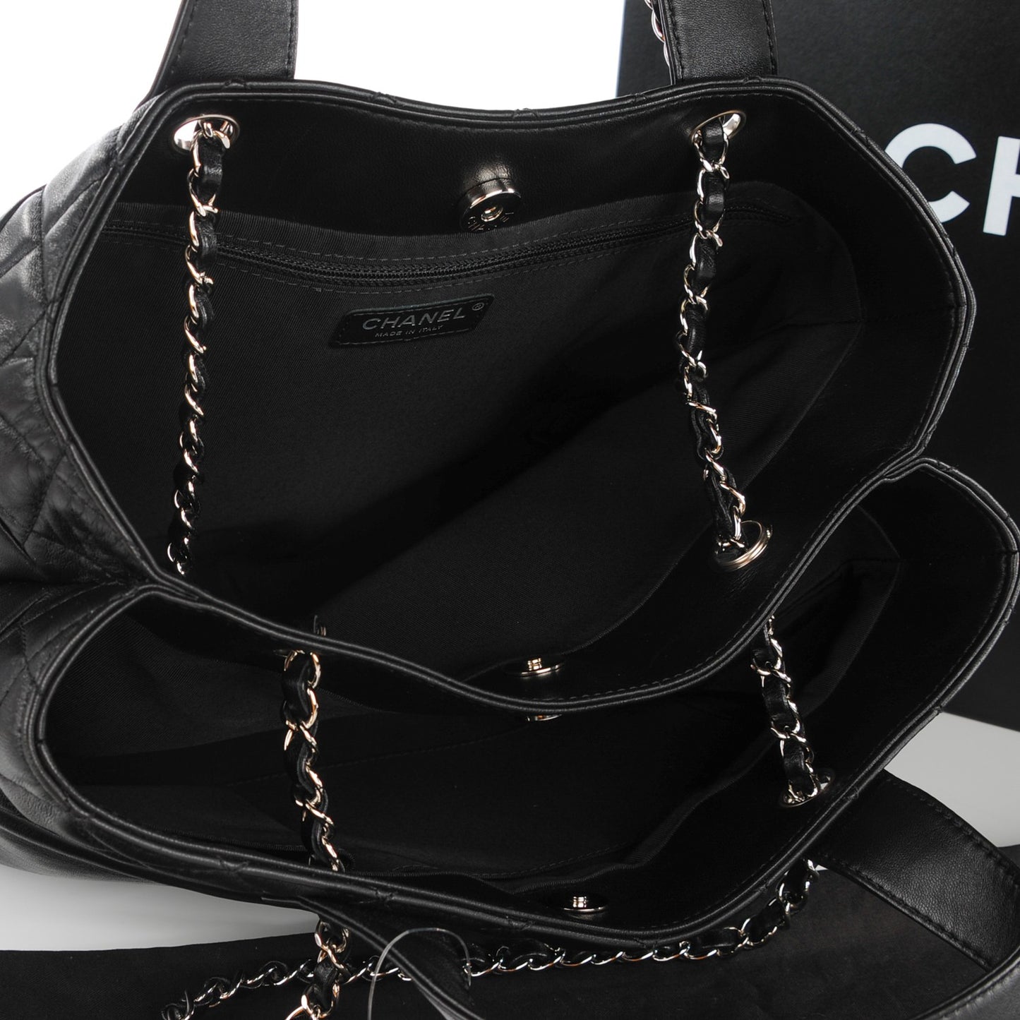 Calfskin Large Trianon Tote Black