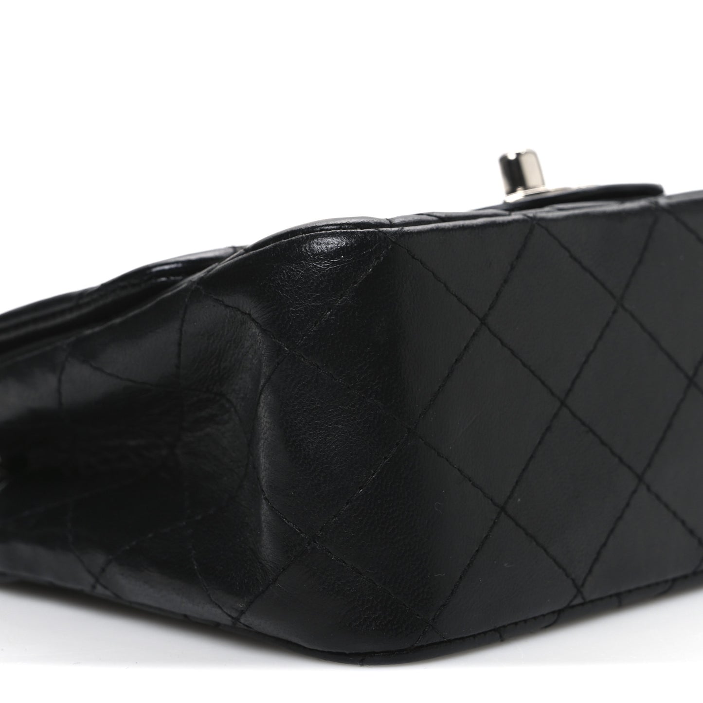 Lambskin Quilted Mini Square Flap Black