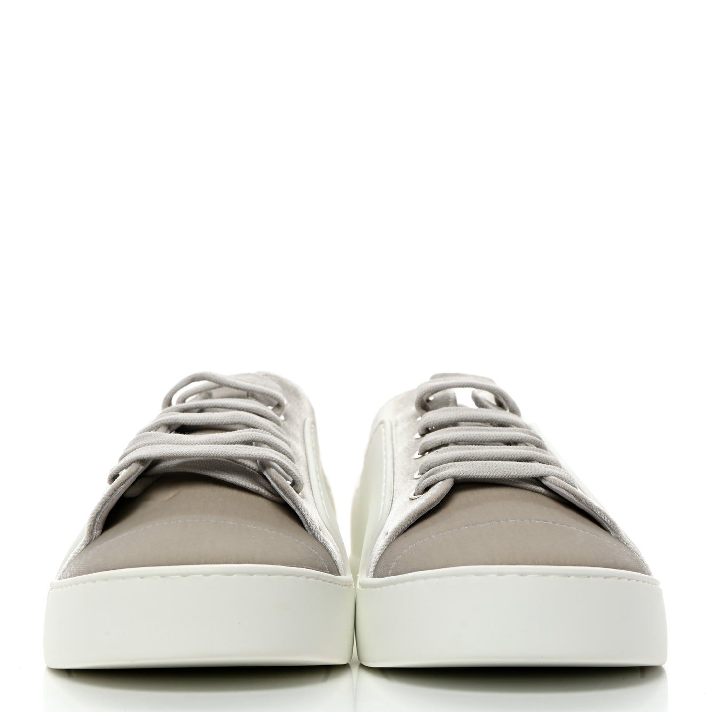 Velvet Calfskin Womens CC Sneakers 41 White Silver